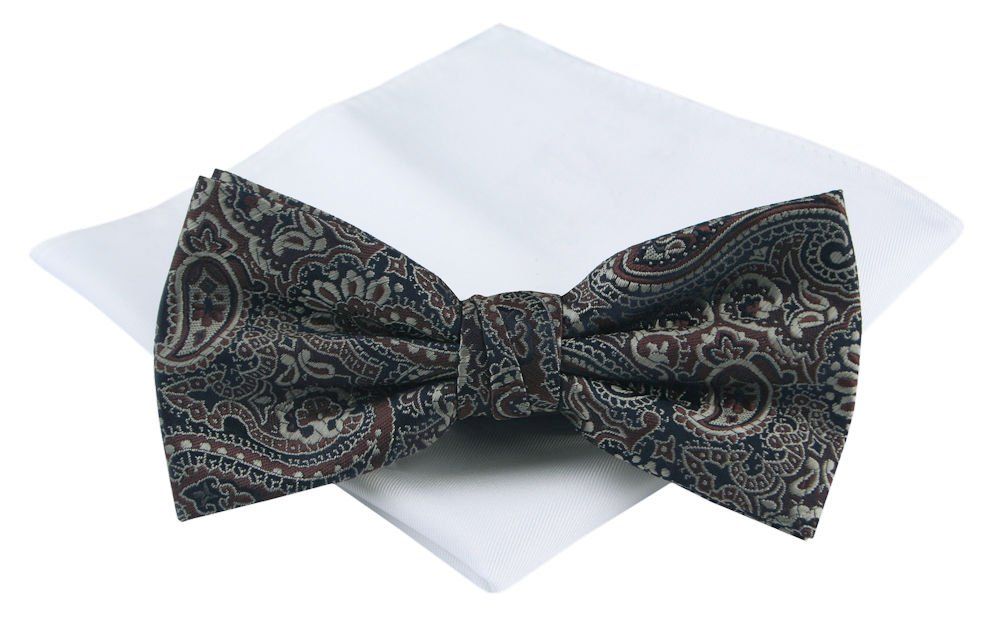 Mucha Męska z Poszetką - Chattier - Odcienie Beżu. Wzór Orientalny