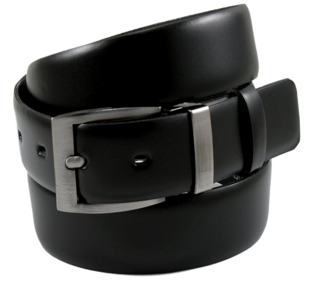 Męski, Skórzany Pasek do Spodni - Zet - Czarny