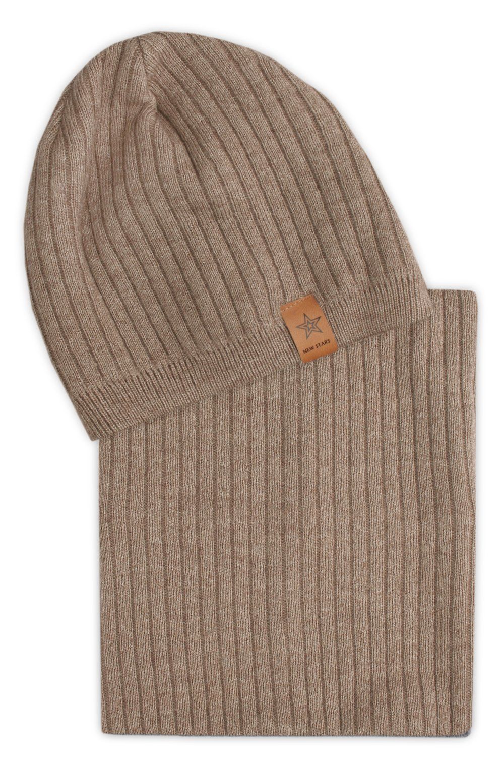 Zestaw na Prezent - Czapka z Kominem - Beżowy