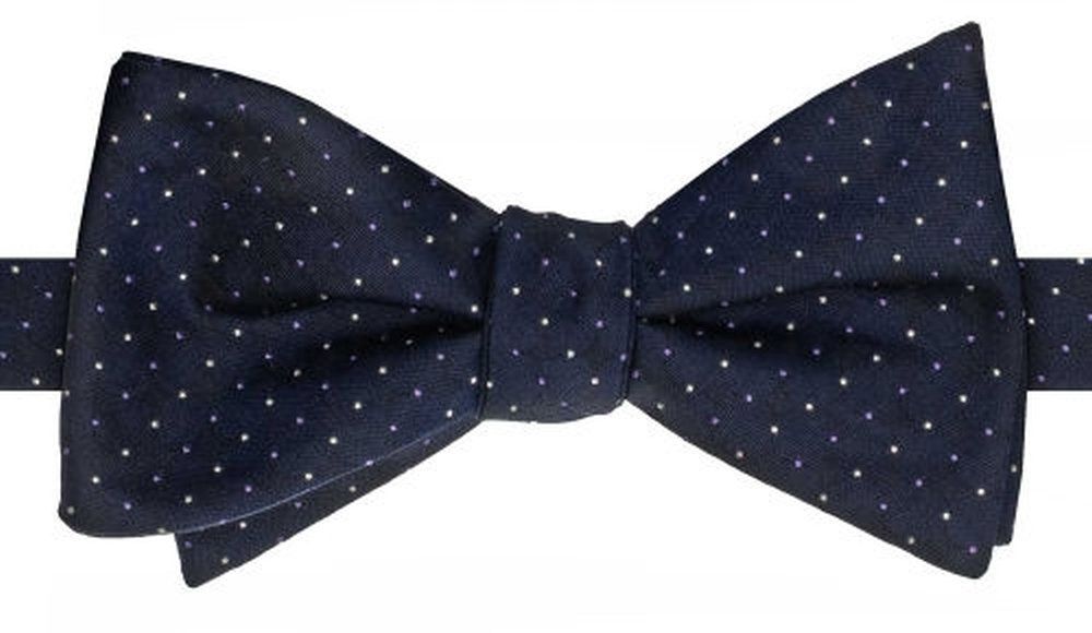 Jedwabna Mucha Wiązana - His Story - Granat w Drobne Groszki