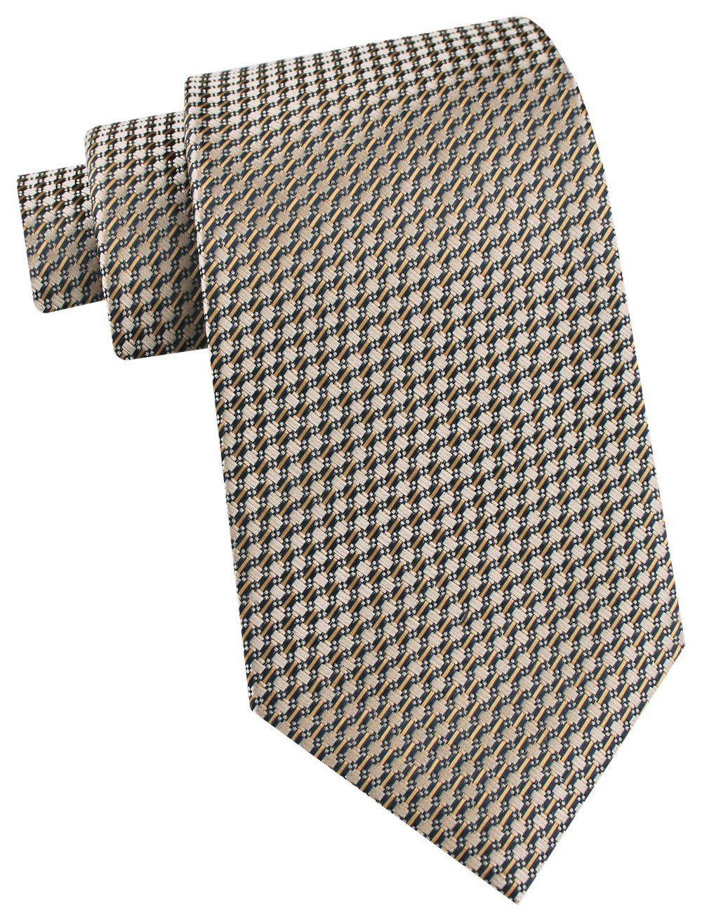 Krawat Męski - Angelo di Monti - Odcienie Beżu i Złota