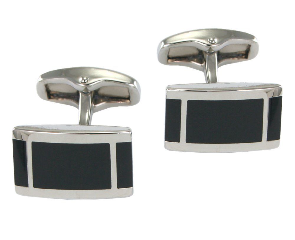 Męskie Spinki do Mankietów - Alties - z Czarnym Wypełnieniem