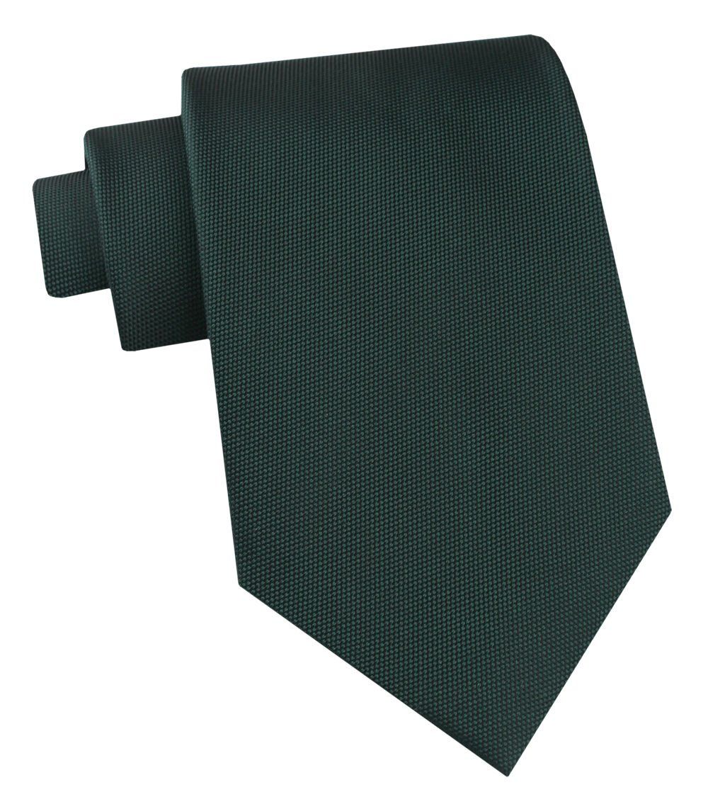 Jedwabny Krawat Męski - His Story - Jednokolorowy, Zieleń Butelkowa