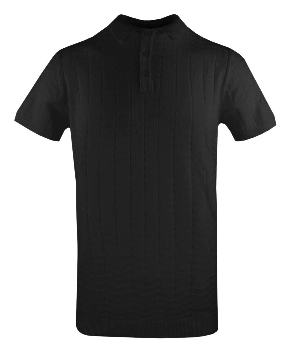 Dzianinowa Koszulka Męska z Kołnierzem (Polo) - Brave Soul - Czarna