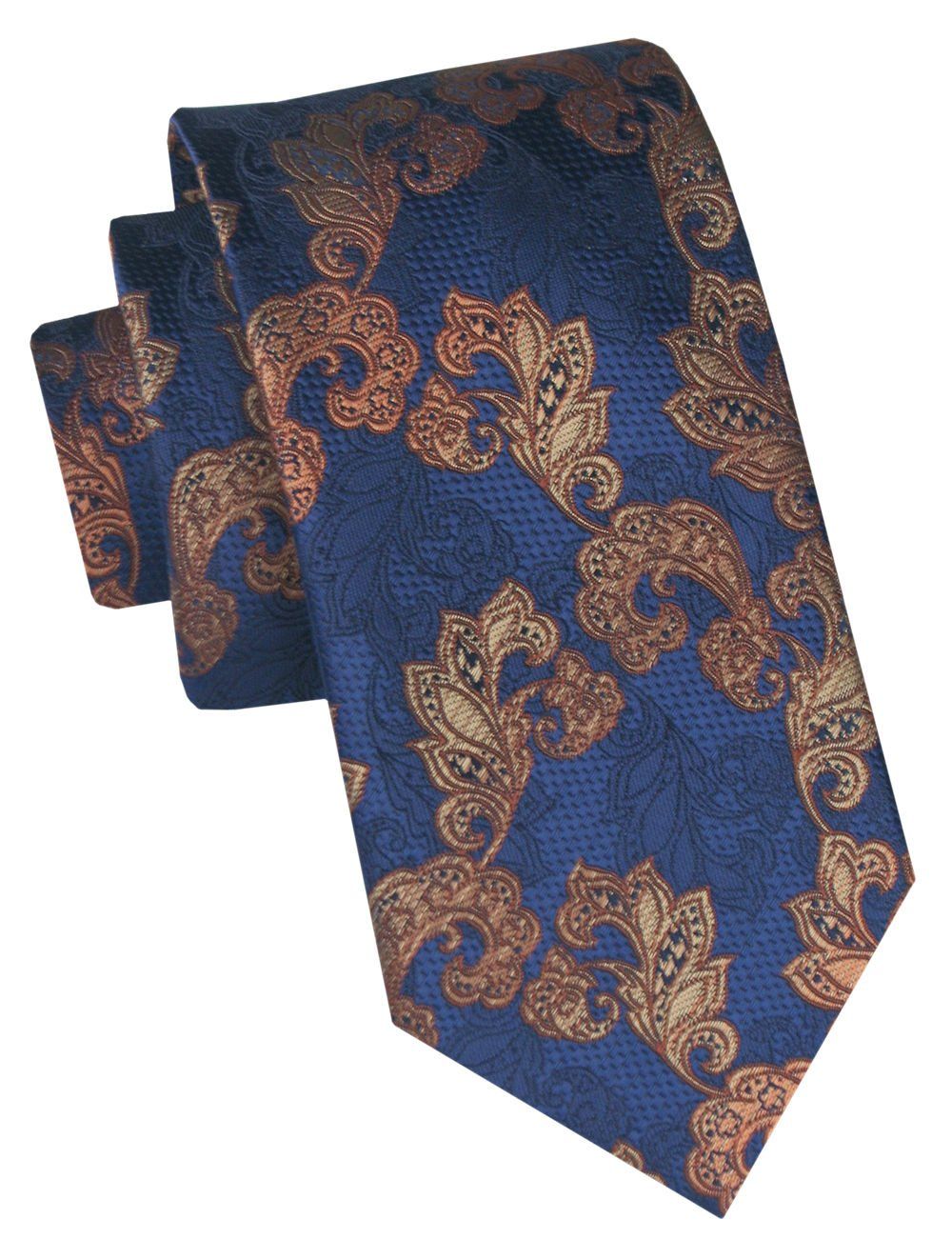 Klasyczny, Męski Krawat Alties - Jasny Granat, Kwiaty