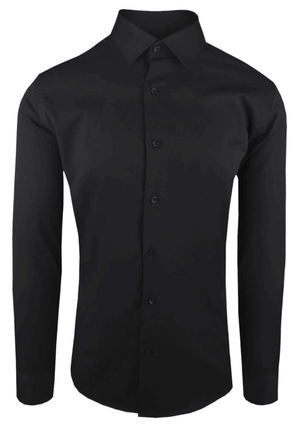 Koszula Wizytowa, Długi Rękaw, Czarna, Taliowana, SLIM - Victorio