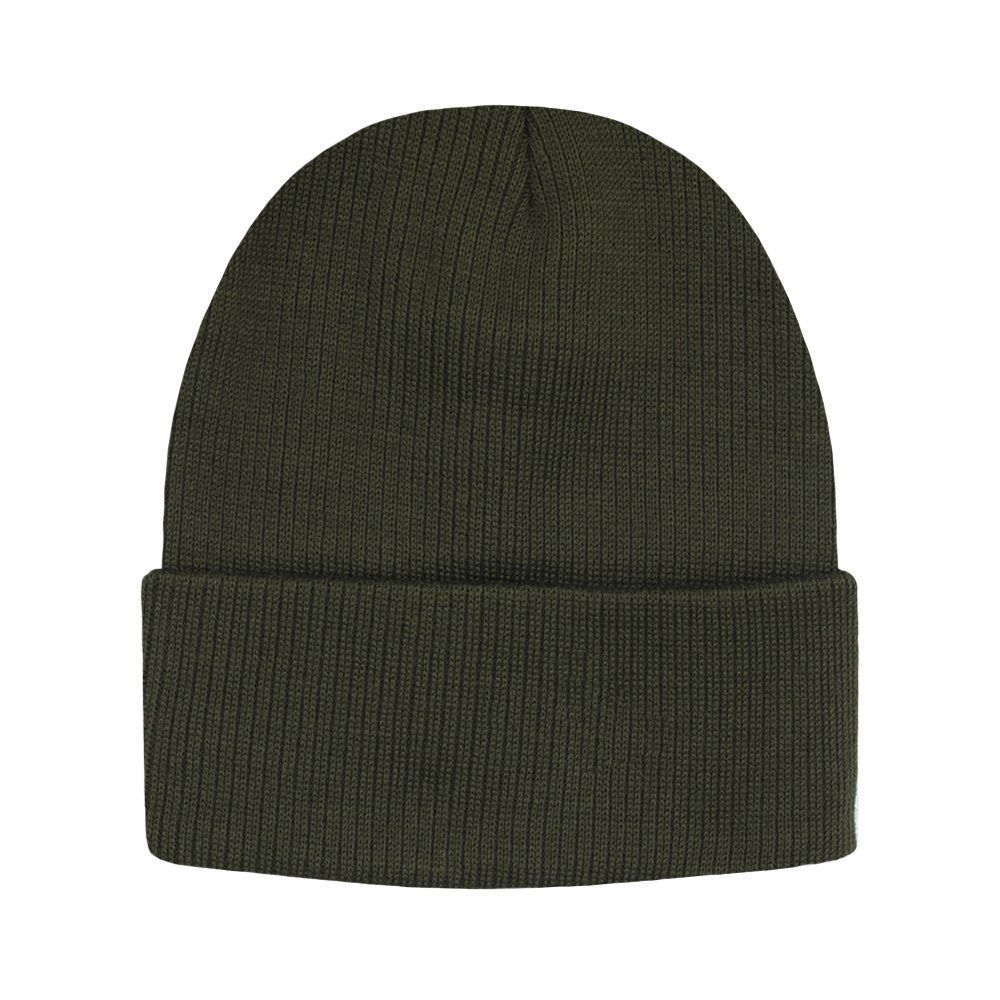 Jednokolorowa Czapka Zimowa Typu Beanie – Zimowa - Oliwkowa