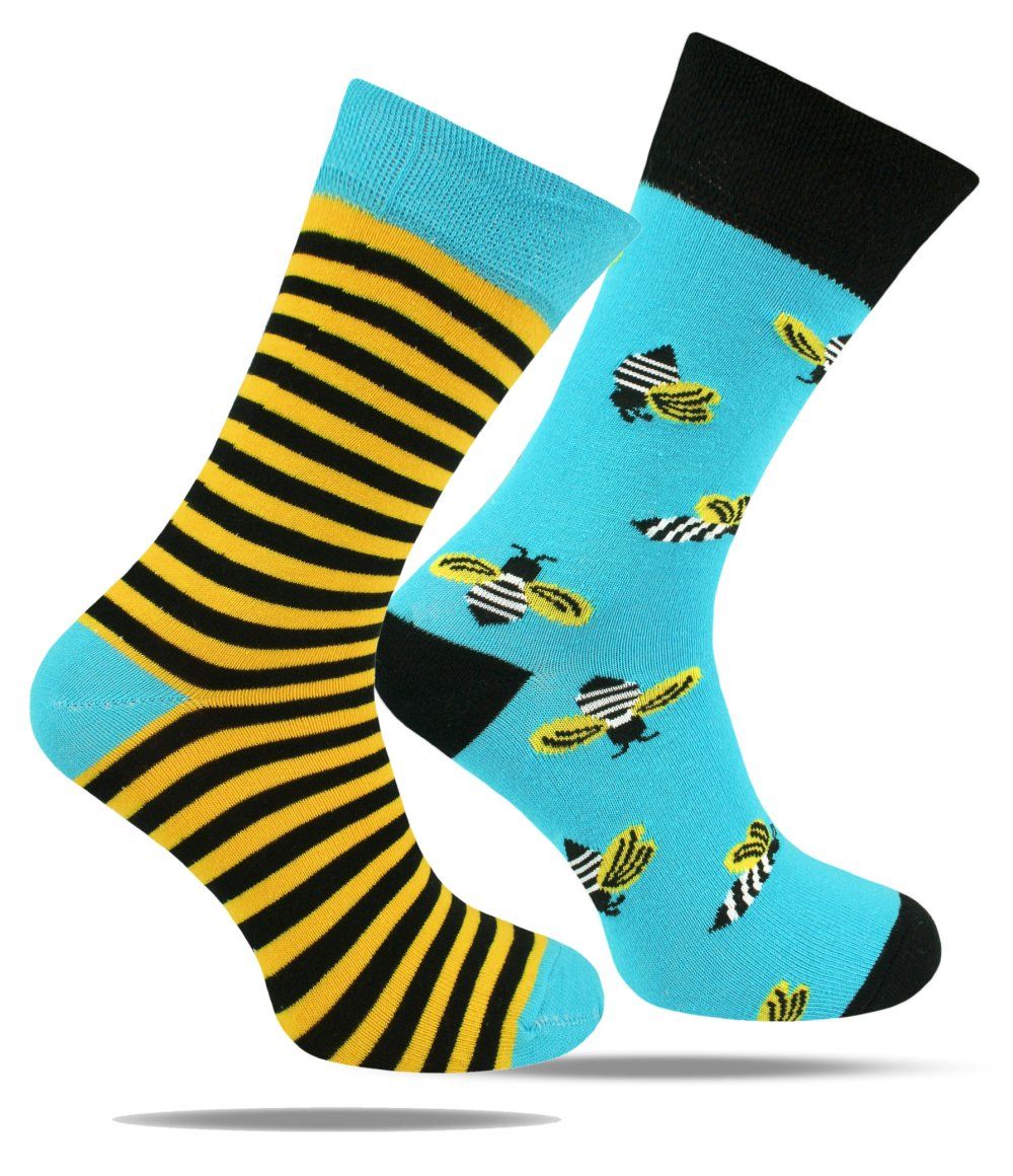 Skarpetki Bawełniane - Tematyczne - Asymetryczne w Pszczoły