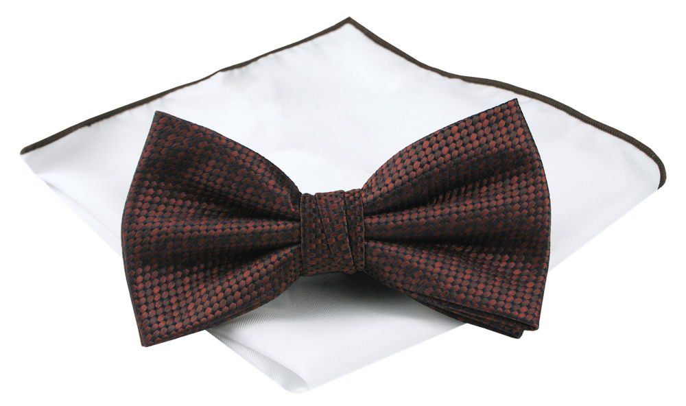 Mucha Męska z Poszetką (Zestaw) - Chattier - Kolor Ciemnej Miedzi