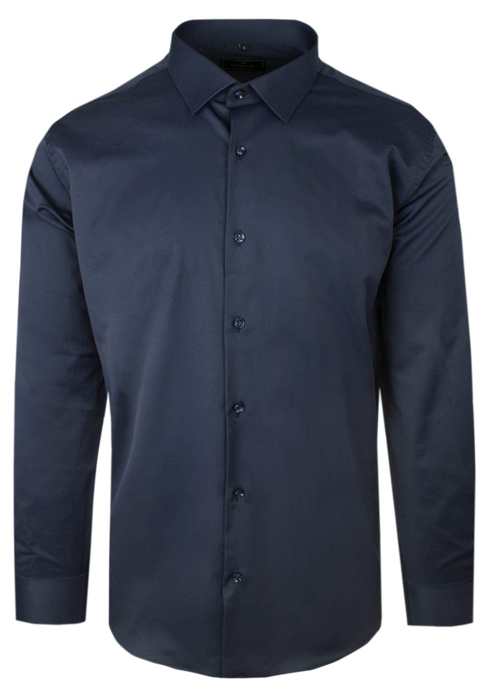Elegancka Męska Koszula - VICTORIO - Granatowa - Regular
