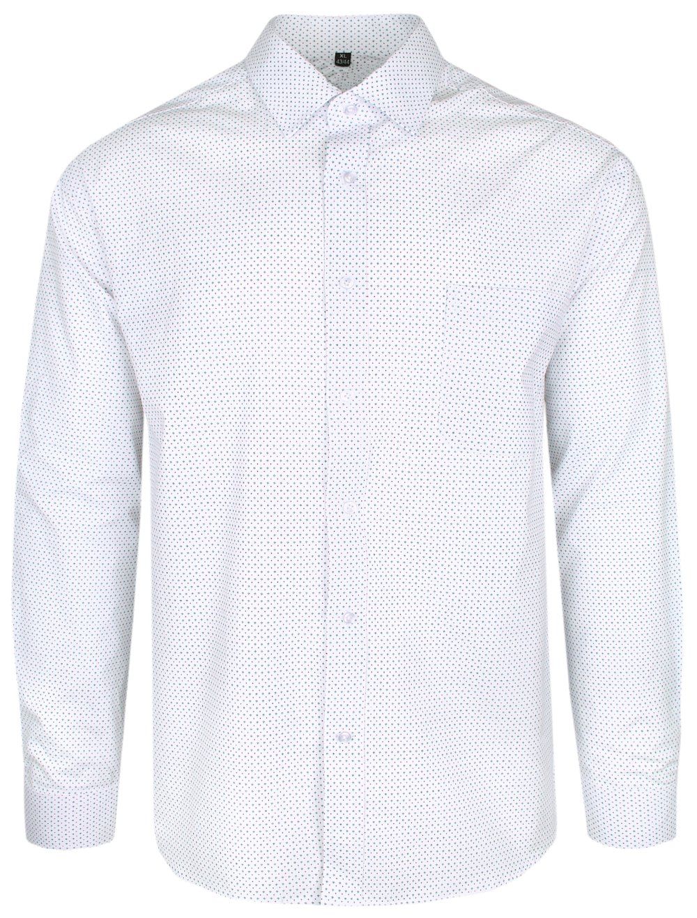 Koszula Victorio - Biała, Drobny Wzór - Klasyczny, Wygodny Krój