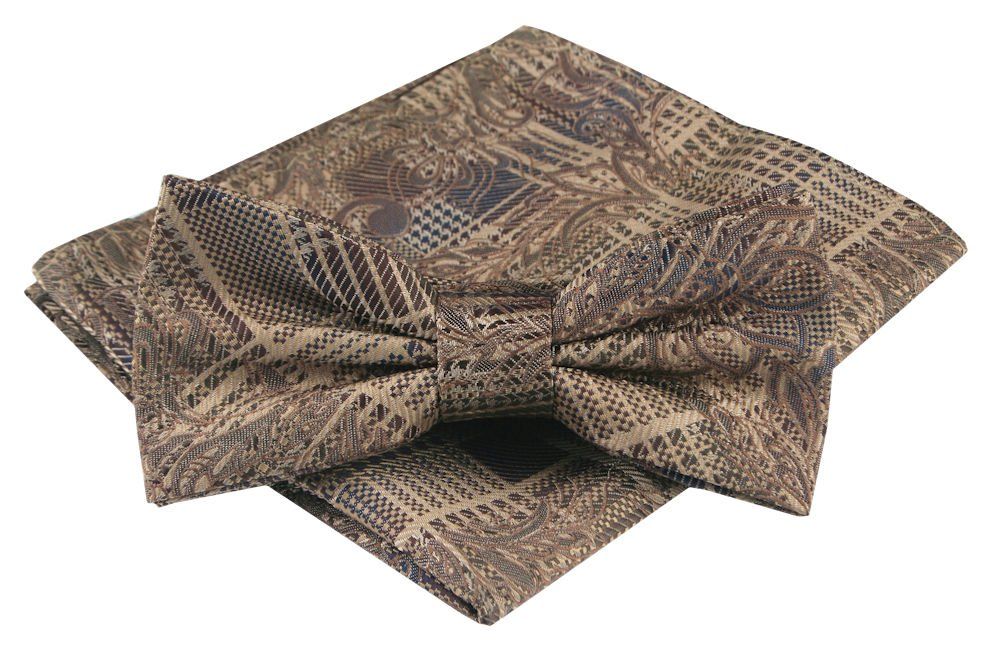 Mucha Męska z Poszetką - Alties - Beżowe Odcienie