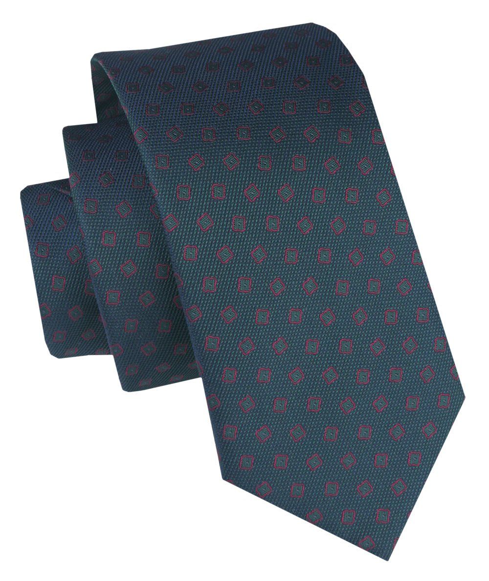 Klasyczny, Męski Krawat Alties - Głęboka Zieleń, Groszek