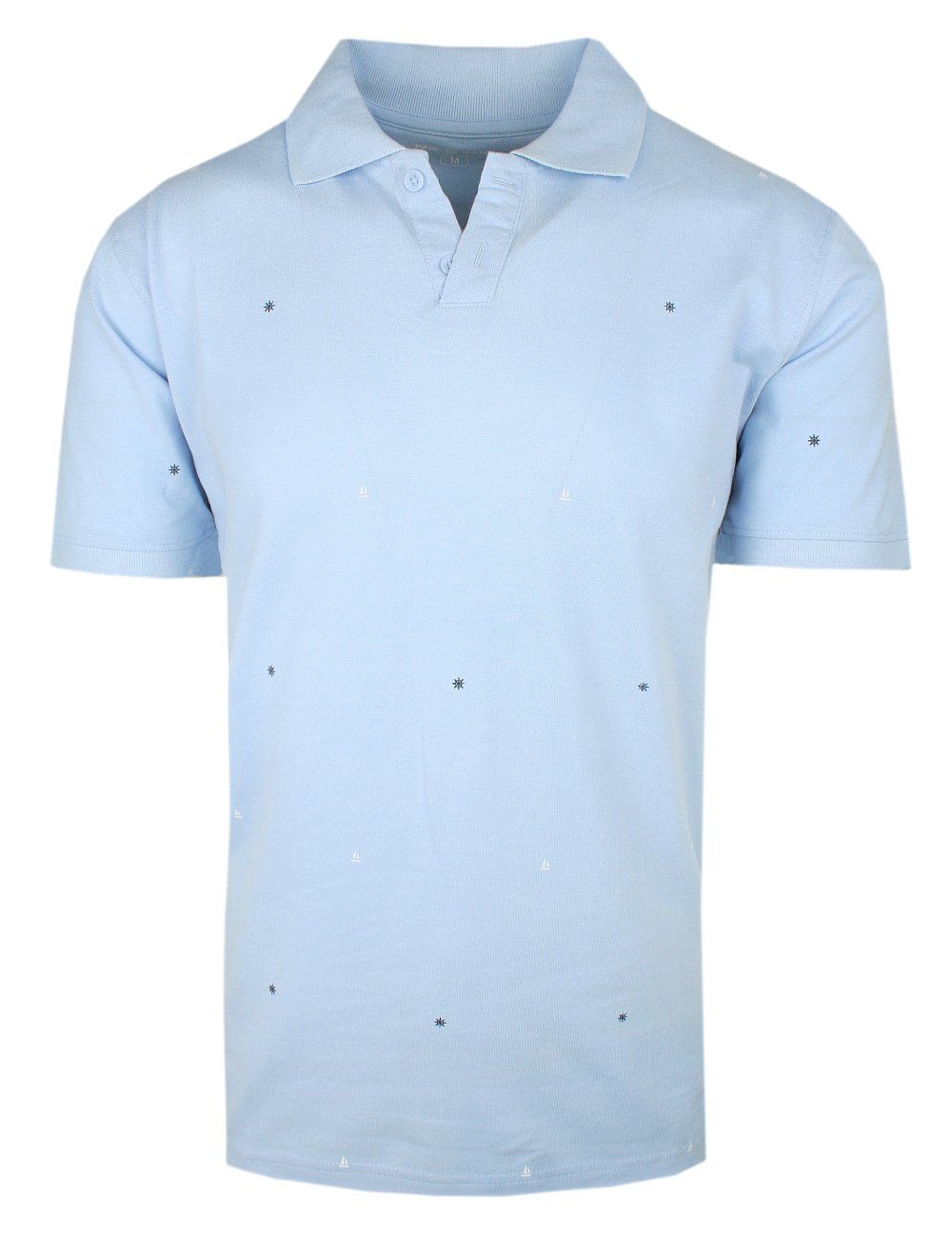 Koszulka Polo, Męska - Pako Jeans - Niebieska w Małe Żaglówki