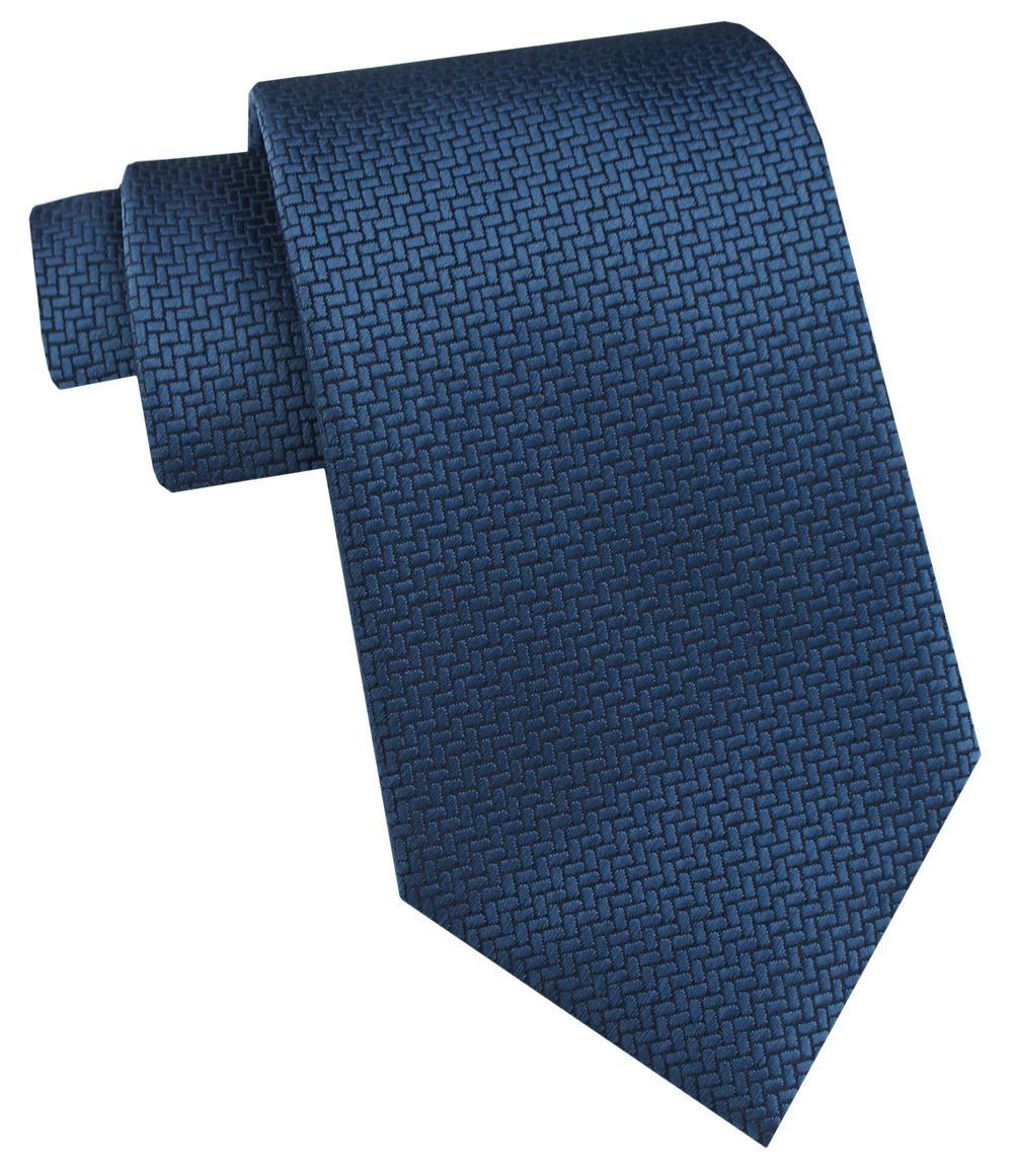 Krawat Męski - Angelo di Monti - Ciemnoniebieski, Mikrowzór Tkaniny