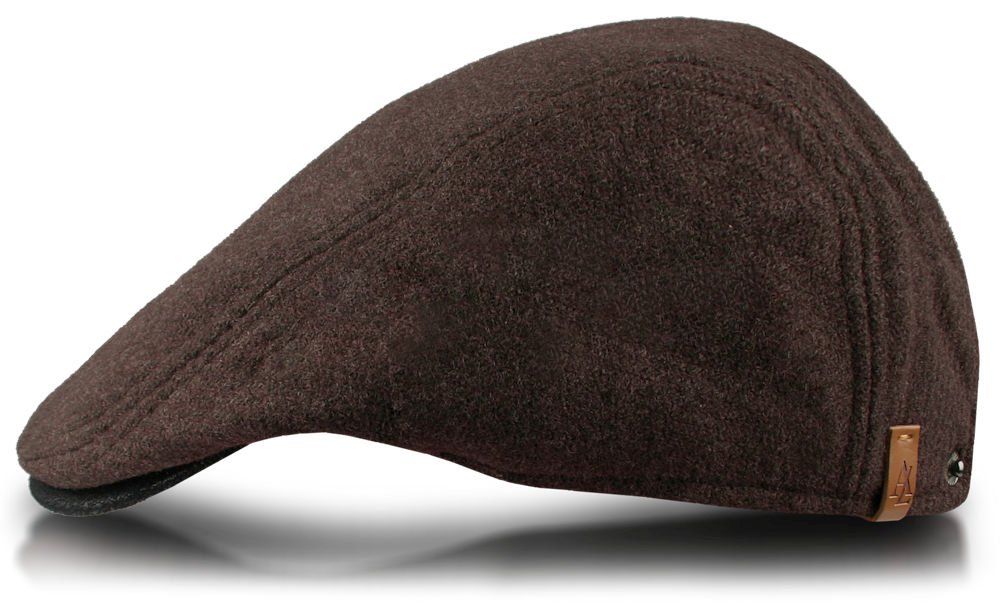 Męski, Ocieplany Kaszkiet z Bawełną - Alties - Brązowy