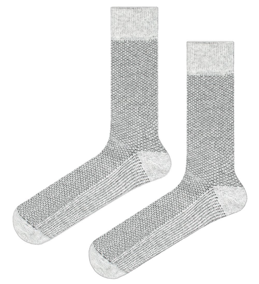 Ciepłe Wełniane Skarpetki Zimowe - Popielate w Mikro Wzór