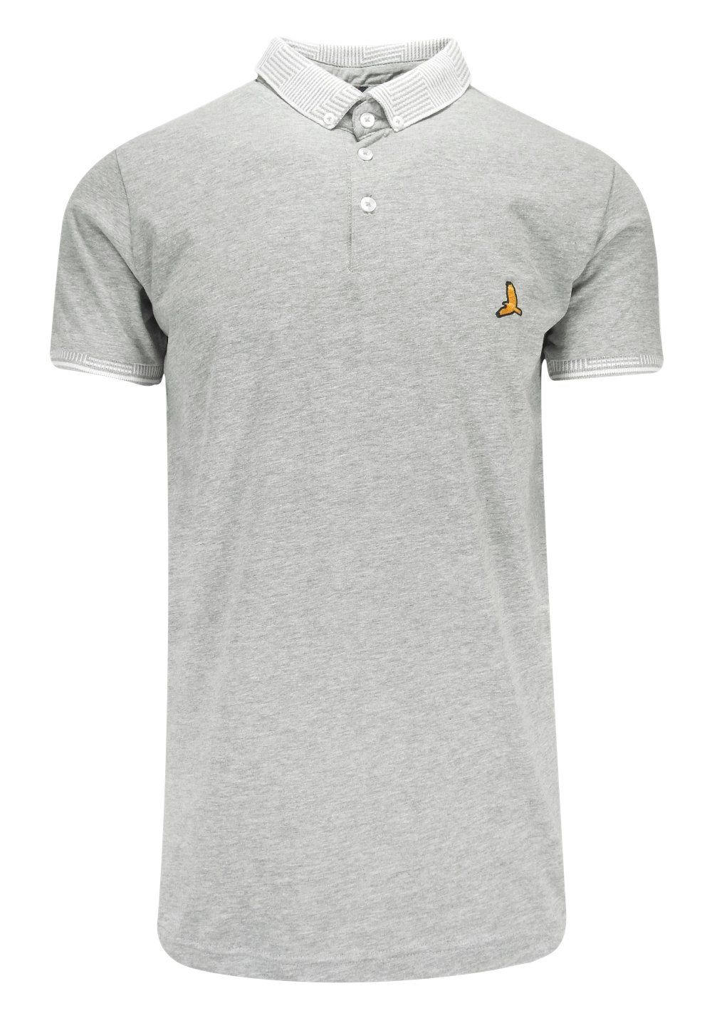Koszulka POLO Szara Bawełniana, Krótki Rękaw, z Kołnierzykiem, Casualowa -Brave Soul