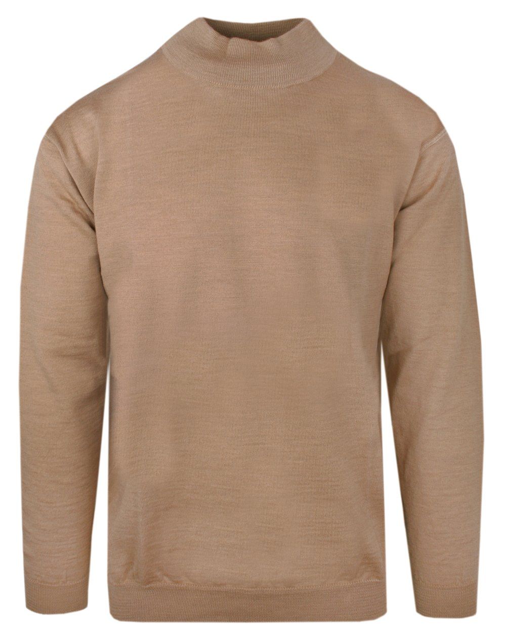 Elegancki i Modny Półgolf Wełniany - Max Sheldon - Camel Beż