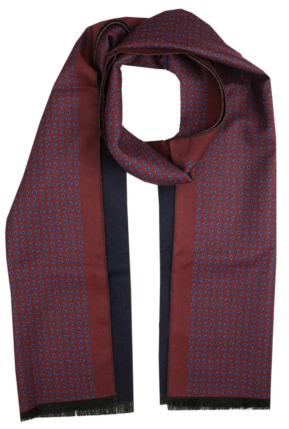 Elegancki Szalik Bawełniany - Alties - Głęboka Czerwień, Drobny Wzór