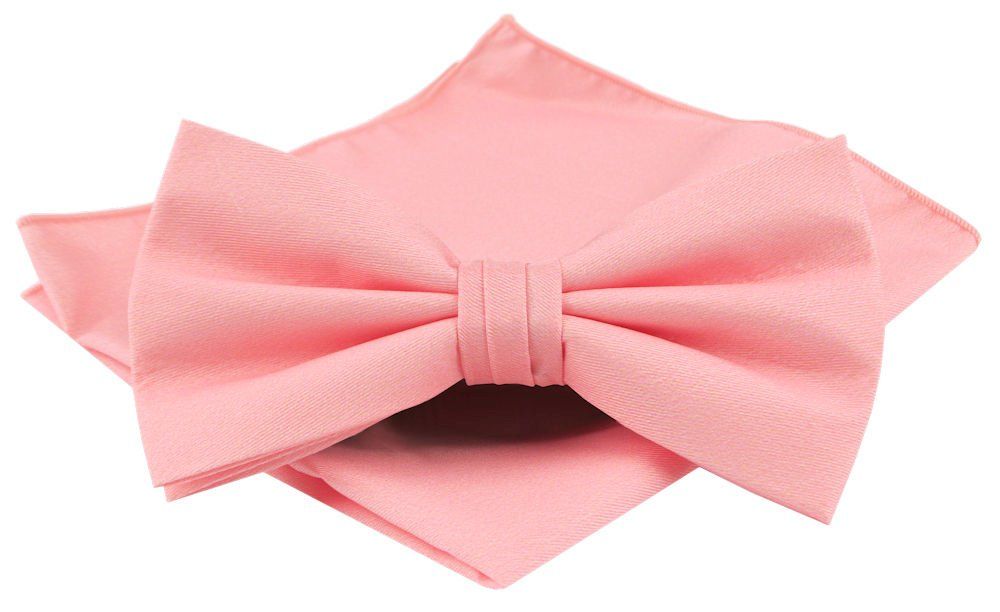 Męska Mucha z Poszetką w Zestawie - Chattier - Jasna Brzoskwinia