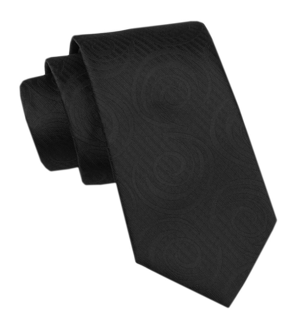 Elegancki Krawat Męski - Alties - Czarny z Fakturą Materiału