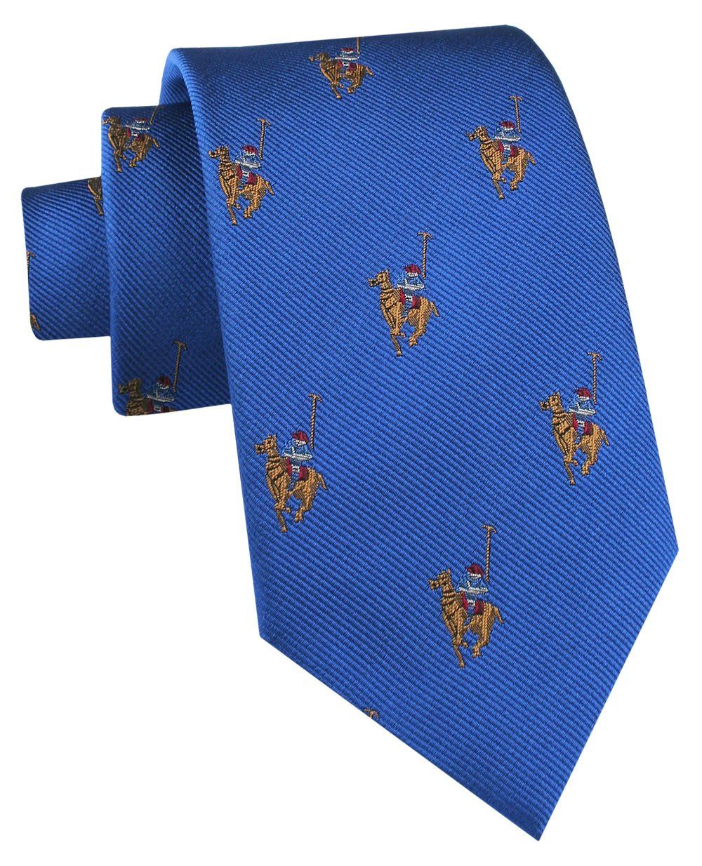 Jedwabny Krawat Męski - His Story - Niebieski, Gracz Polo