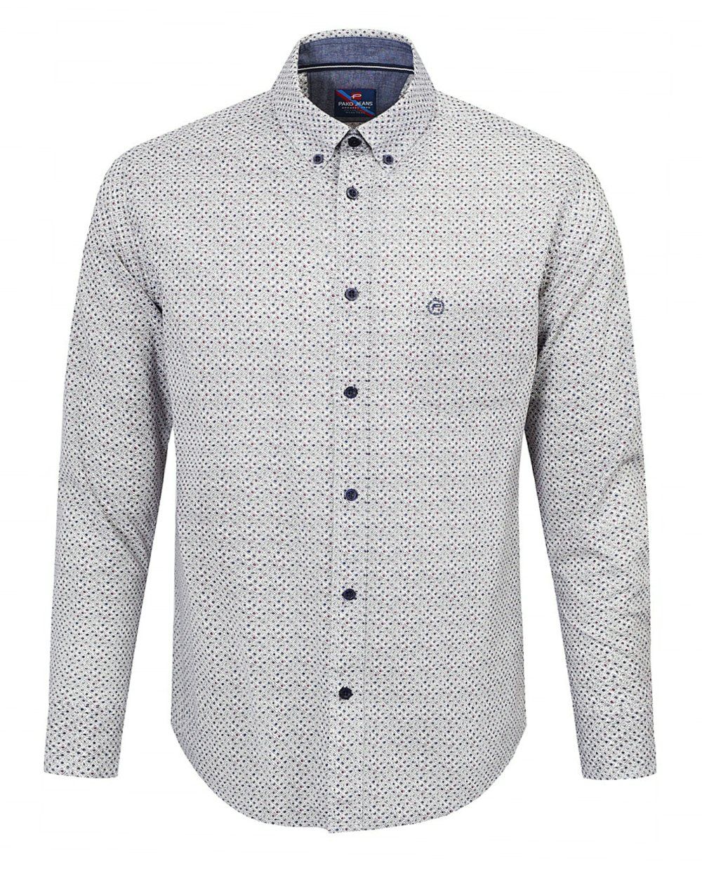 Koszula Weekendowa - Pako Jeans - Lekko Taliowana - Drobny Wzór