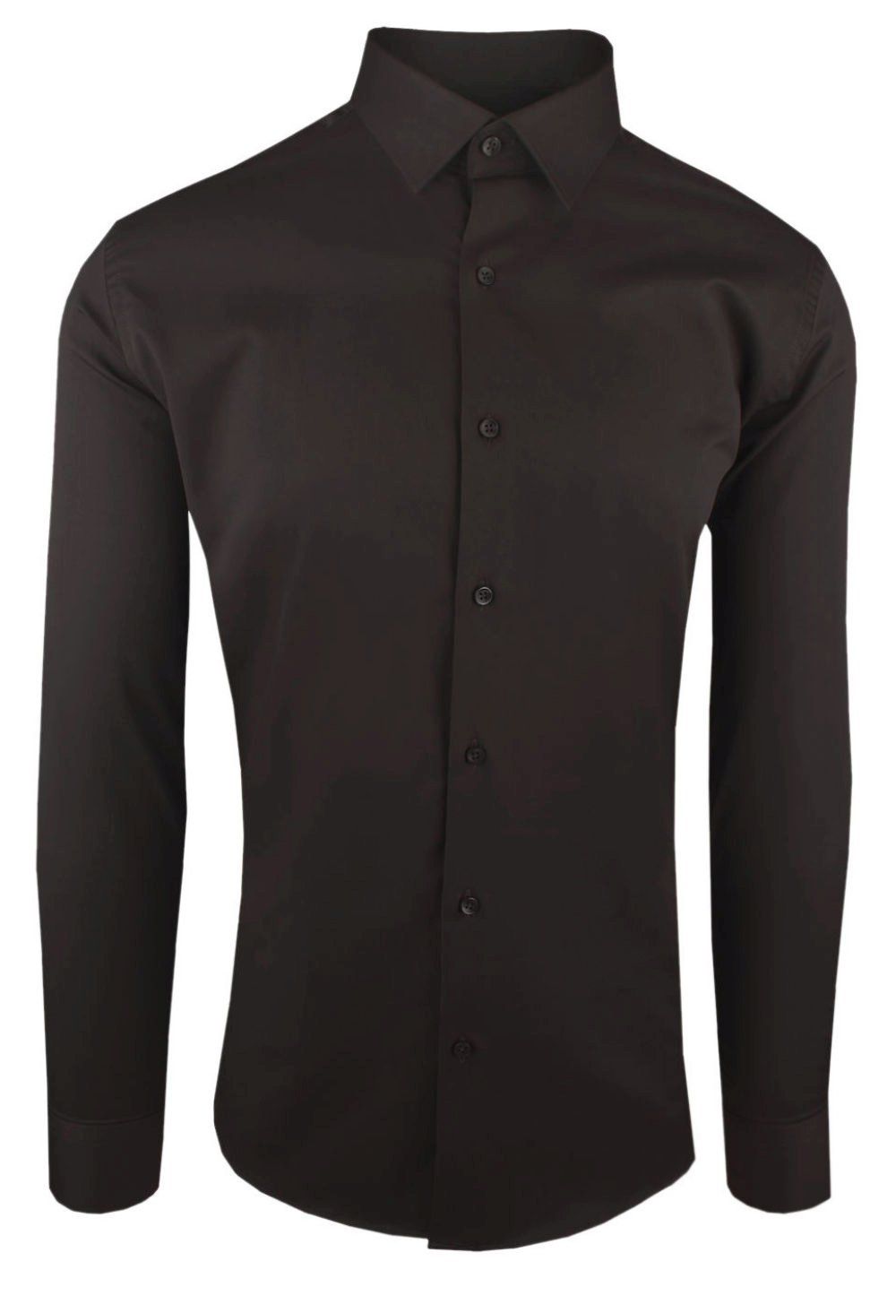 Elegancka Koszula Wizytowa, Krój Prosty - Victorio - Brązowa