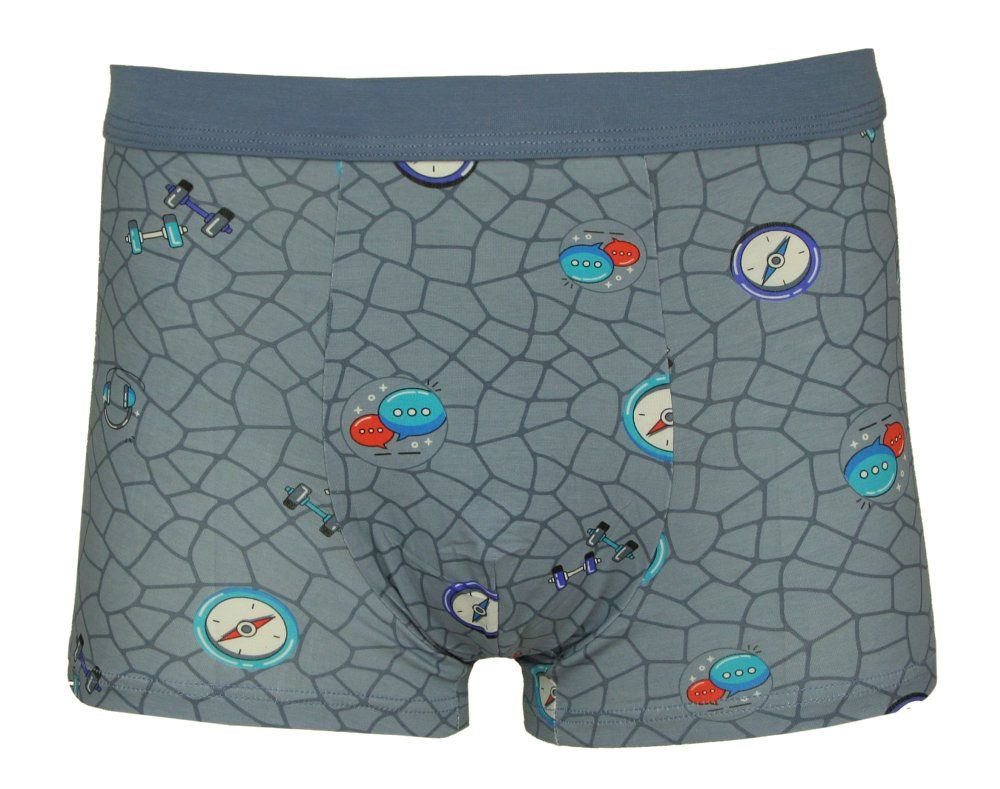 Bokserki Obcisłe, Szare z Hantlami, Bawełniane, Majtki z Elastanem -ALTIES