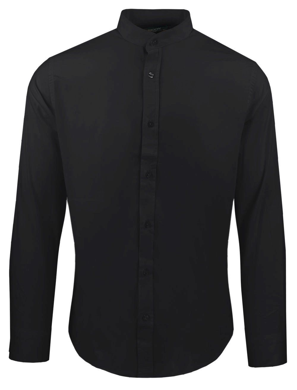 Koszula Taliowana na Stójce, Męska - Rigon - Czarna