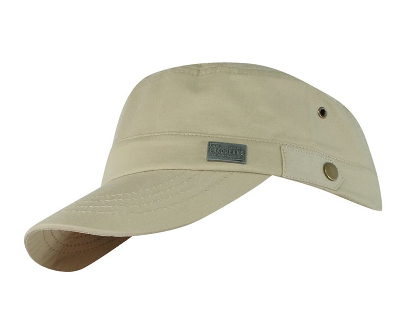 Patrolówka, Czapka z Daszkiem, Beżowa z Paskiem Regulacji, Wiosenna, Letnia -PAKO JEANS