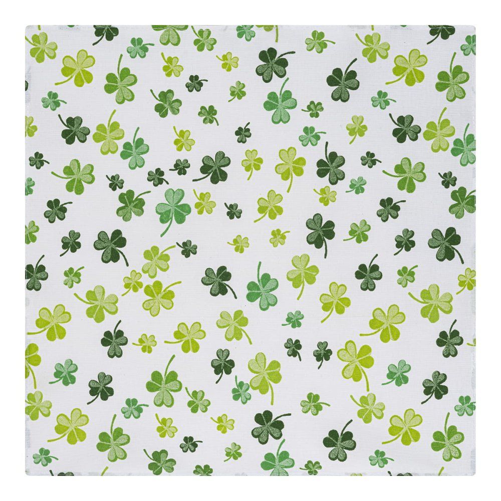 Poszetka Bawełniana - His Story - Zielone, Drobne Koniczyny