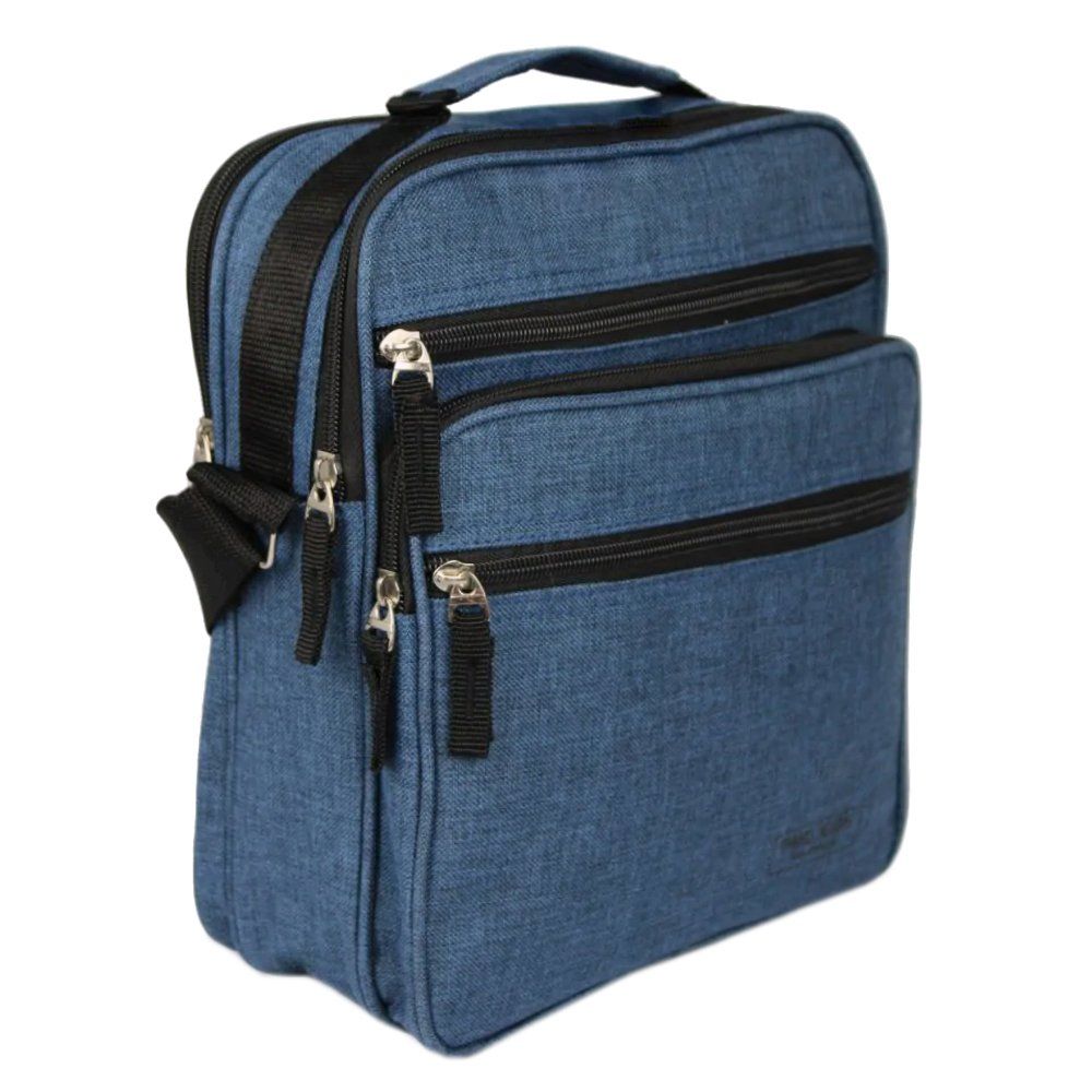 Torebka, Granatowa Listonoszka Zapinana na Zamek z Regulowanym Paskiem -Pako Jeans