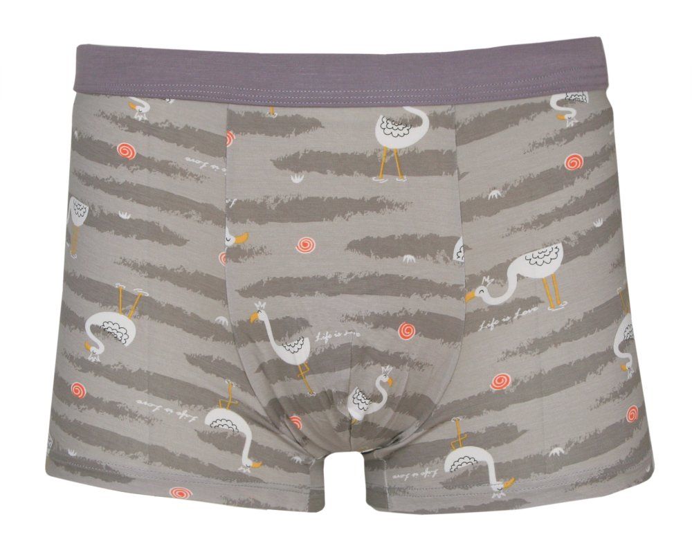 Bokserki Obcisłe, Brązowe z Łabędziem, Bawełniane, Majtki z Elastanem -ALTIES