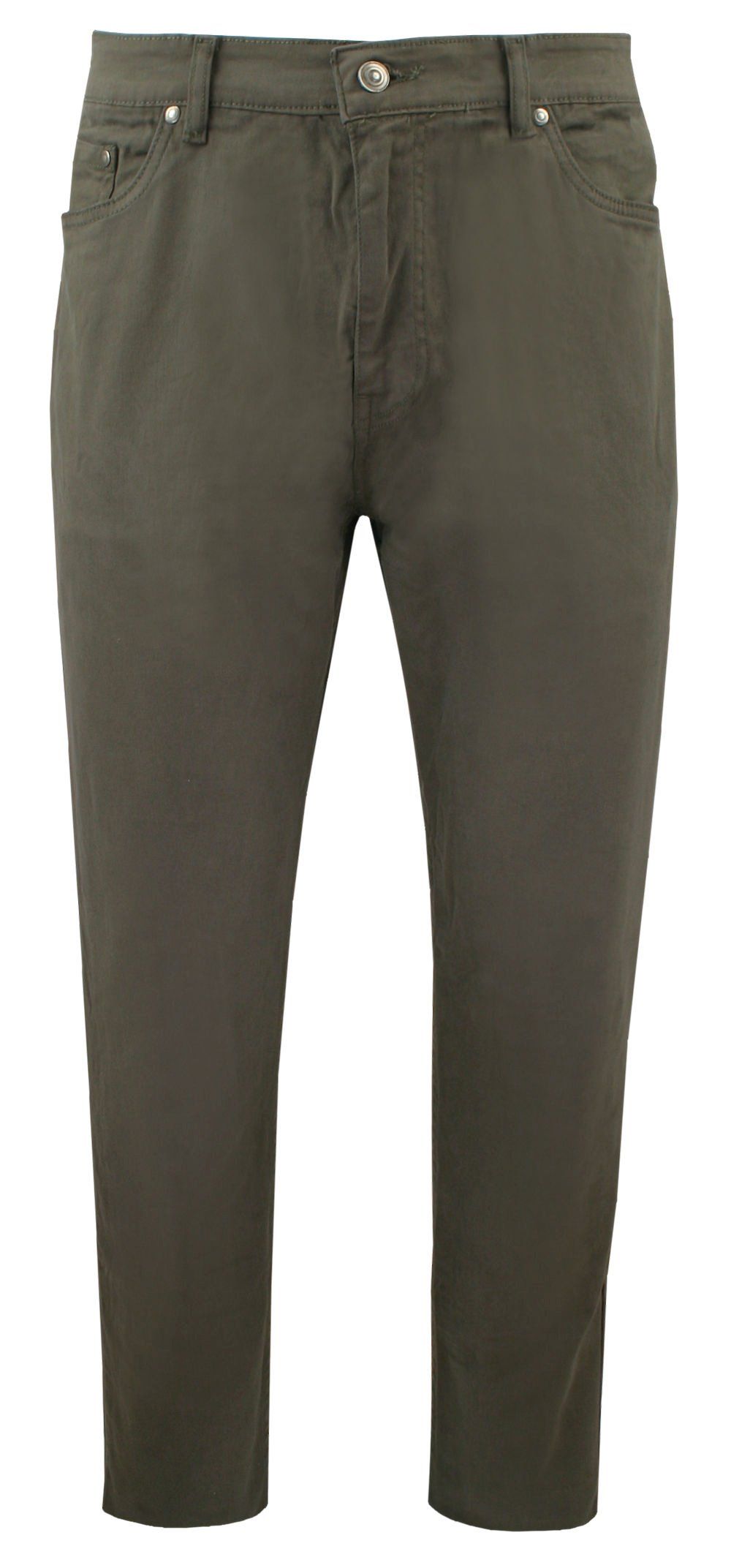 Męskie, Bawełniane Chinosy - Brave Soul - Zieleń Khaki