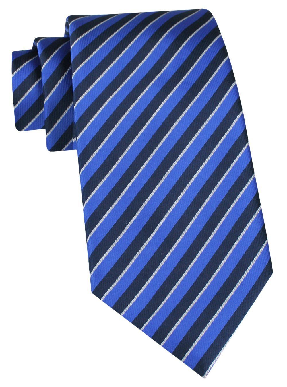 Klasyczny Krawat Klubowy - Alties - Czarno-Niebieski, Drobny Prążek