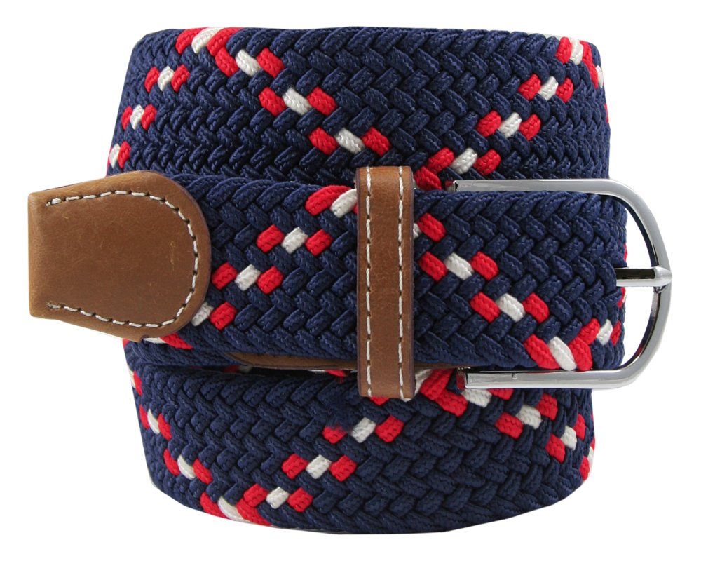 Pasek Elastyczny, Parciany, Pleciony, do Spodni, Casualowy - ALTIES - Granatowy