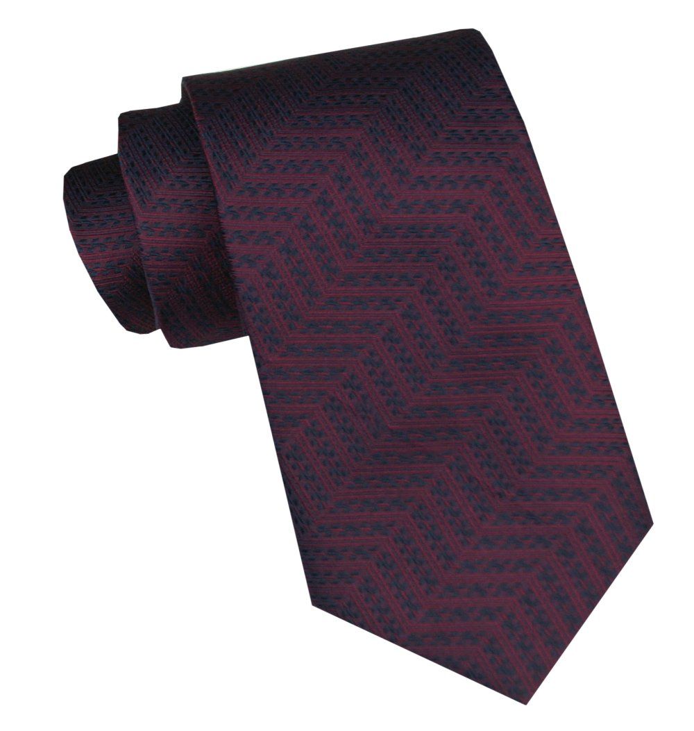 Elegancki i Modny Krawat Jedwabny - Alties - Bordowy z Regularnym Wzorem