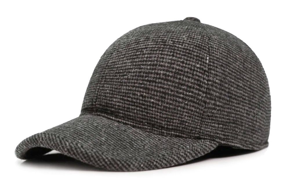 Ciepła Czapka z Daszkiem i Nausznikami - Pako Jeans - Popiel i Grafit Melanż