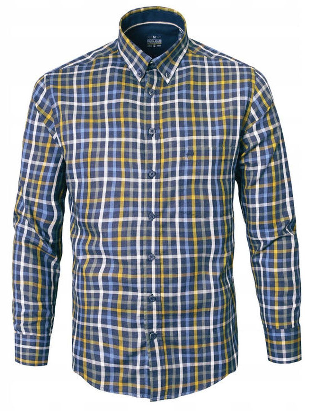 Lekko Taliowana Koszula Sportowa, Button Down - Pako Jeans - Kolorowa Kratka