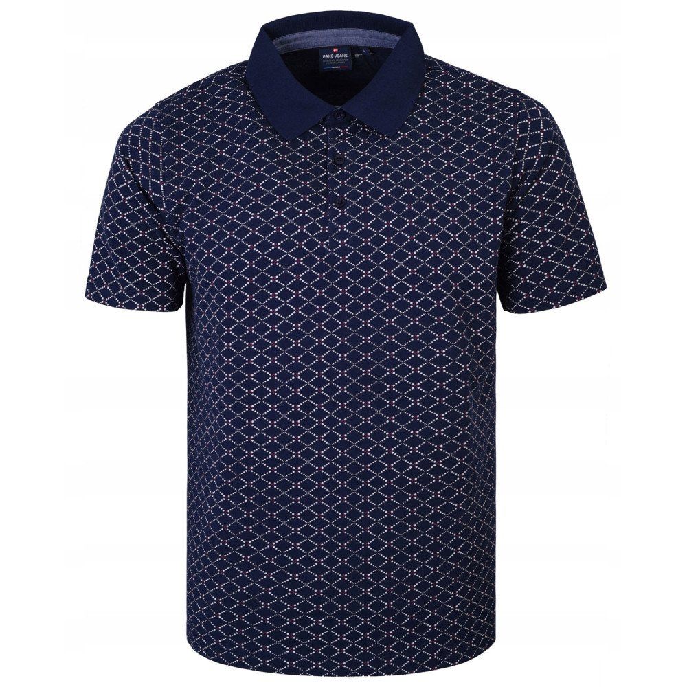 Koszulka Polo - Męska - Pako Jeans - Granatowa, Drobny Wzór