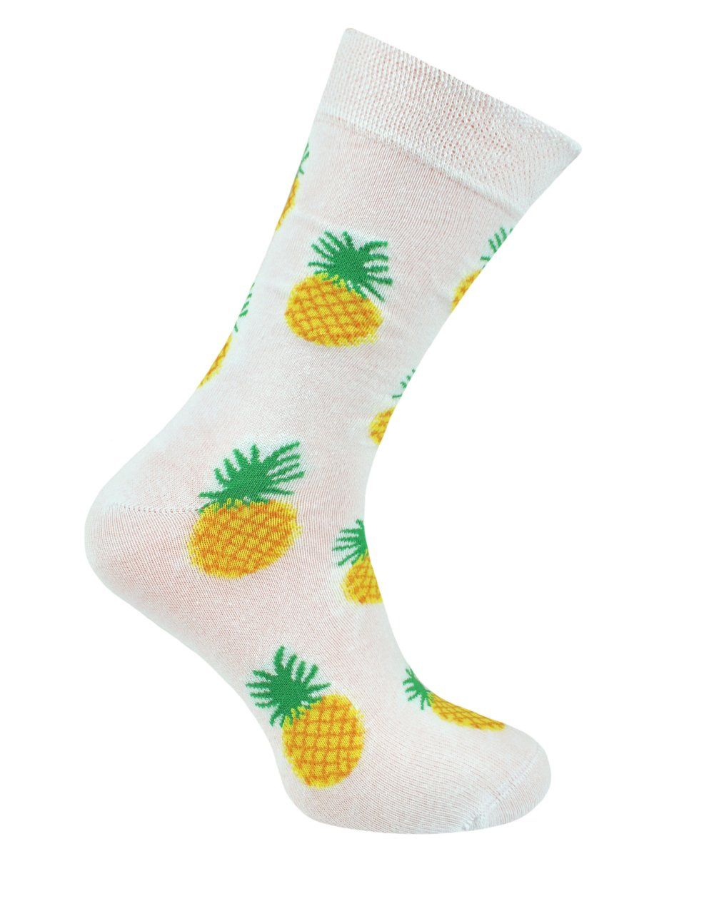 Skarpetki Bawełniane - Tematyczne - Białe w Ananasy