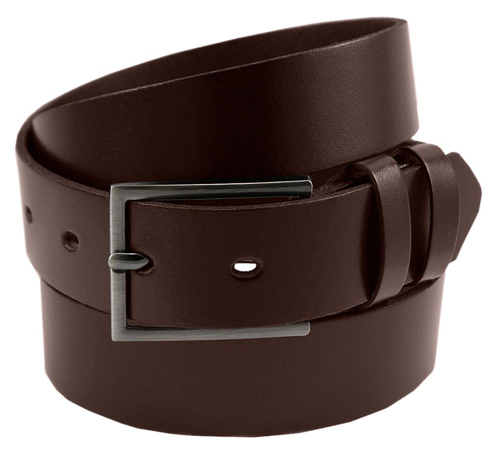 Klasyczny, Skórzany Pasek Męski - Victorio - Orzechowy (Brązowy)