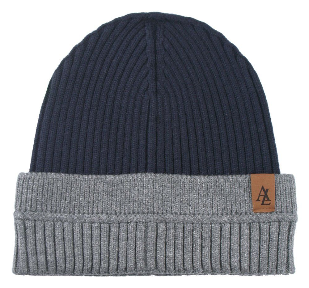 Jesienno-Zimowa Czapka (beanie) – Alties - Granatowa z Popielem