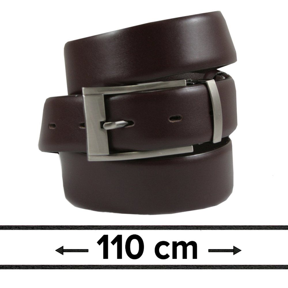 Pasek do Spodni Męski, Ciemny Brązowy 110cm, Skórzany, Elegancki, Możliwość Skrócenia -ZET
