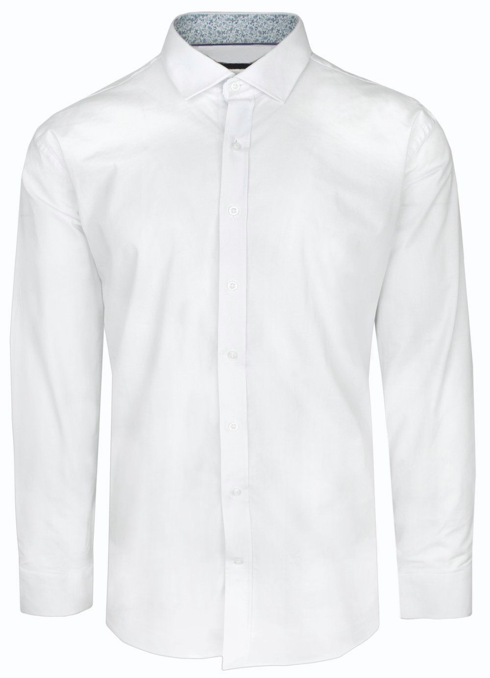 Elegancka Koszula Męska, Prosty (Regularny) Krój - Rigon - Biała