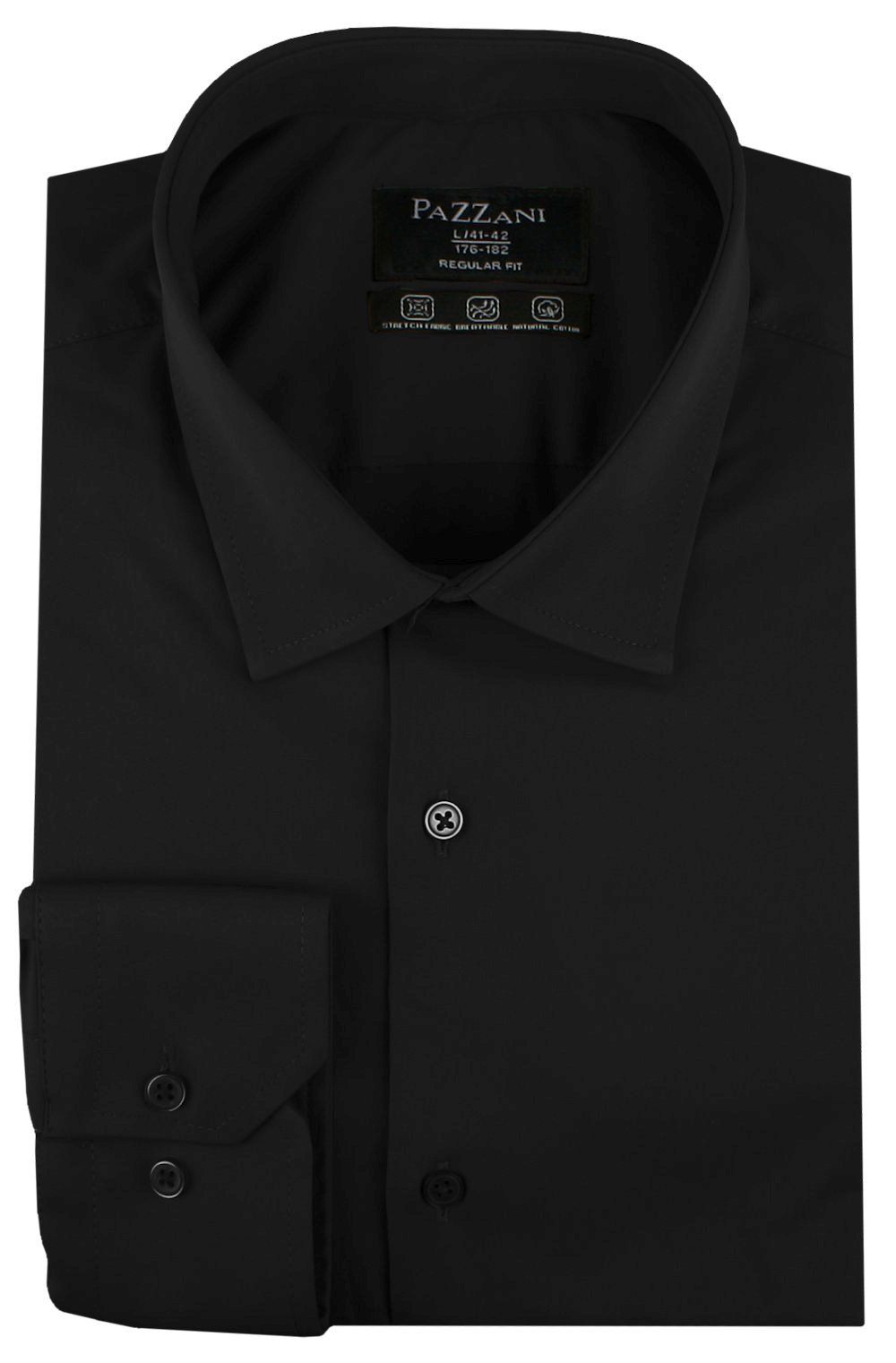 Jednokolorowa, Bawełniana Koszula o Prostym Kroju - Czarna