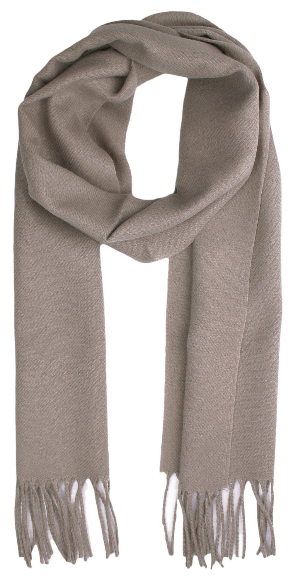 Szalik V.FRAAS, Beżowy Jednokolorowy z Frędzlami, Jesienno-Zimowy, Ciepły, Męski