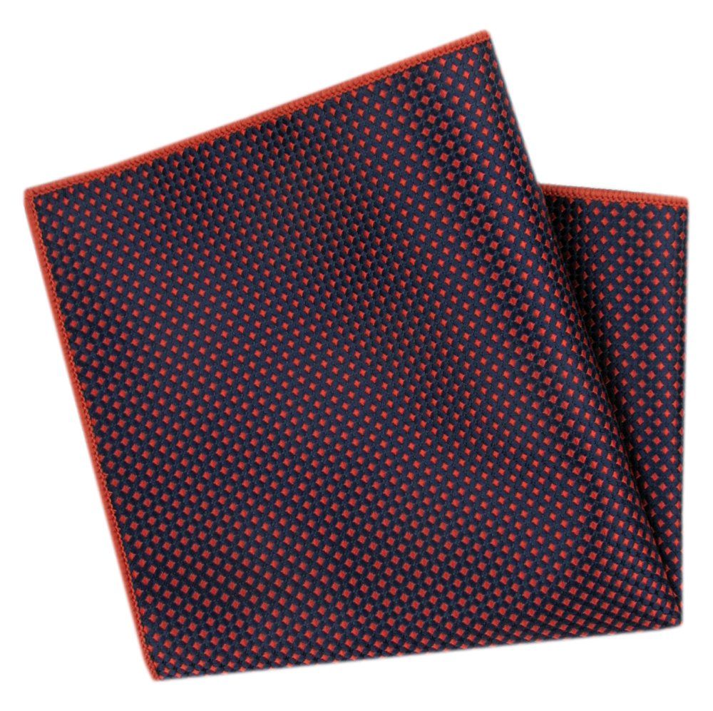 Męska, Elegancka Poszetka - Alties - Czerwone Groszki na Granatowym Tle